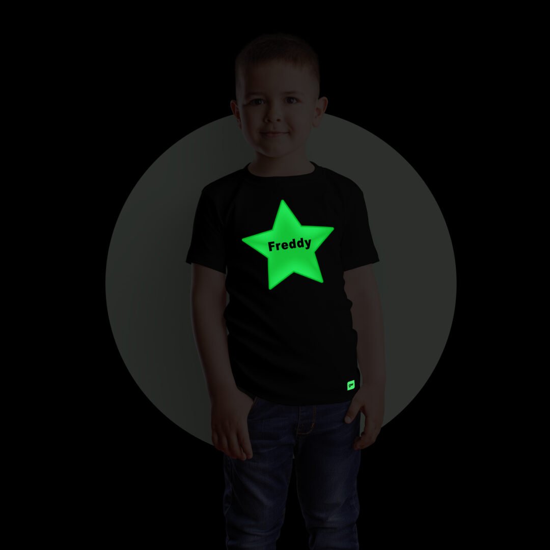 Personalised Star Glow in the Dark Tshirt